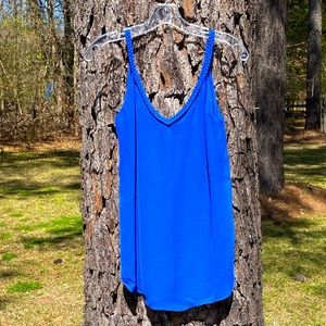 NWOT Naked Zebra Blue Top Braided Straps Size S